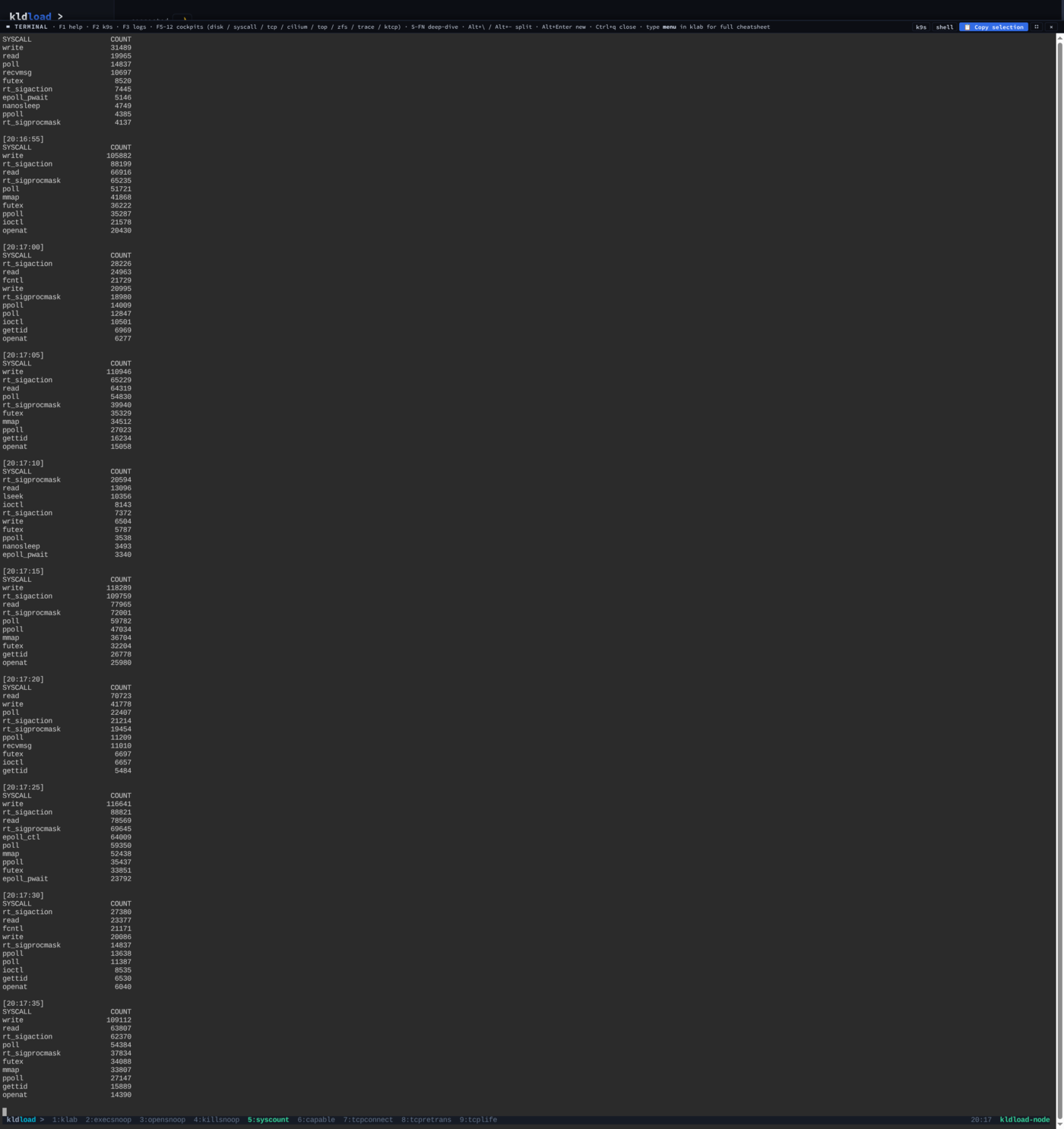 F6 — syscount intervals