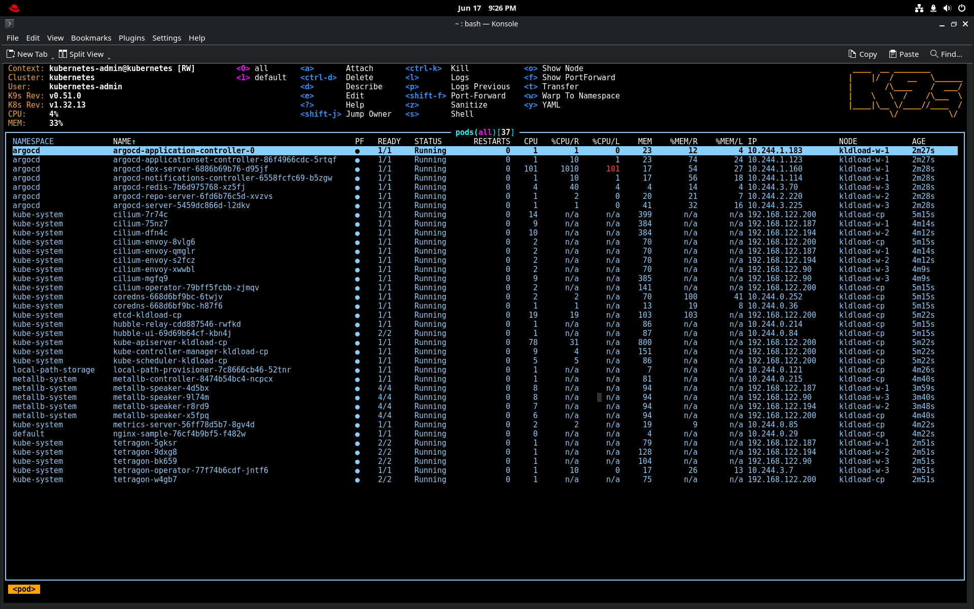 k9s terminal Kubernetes UI